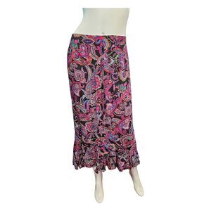 White Stag Pink Paisley Maxi Skirt Size Large